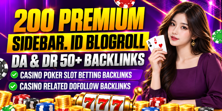 200 Premium Sidebar, ID Blogroll DA & DR 50+ Casino Poker Slot Betting Backlinks