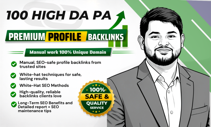 100 manual high domain authority SEO profile backlinks from High-Authority Sites