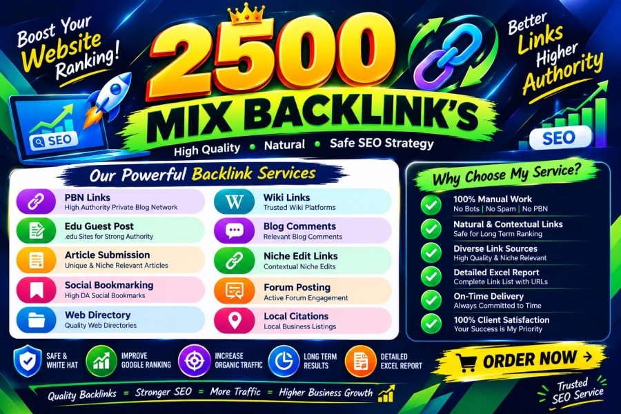 I will build 2500 high quality contextual mix backlinks for SEO