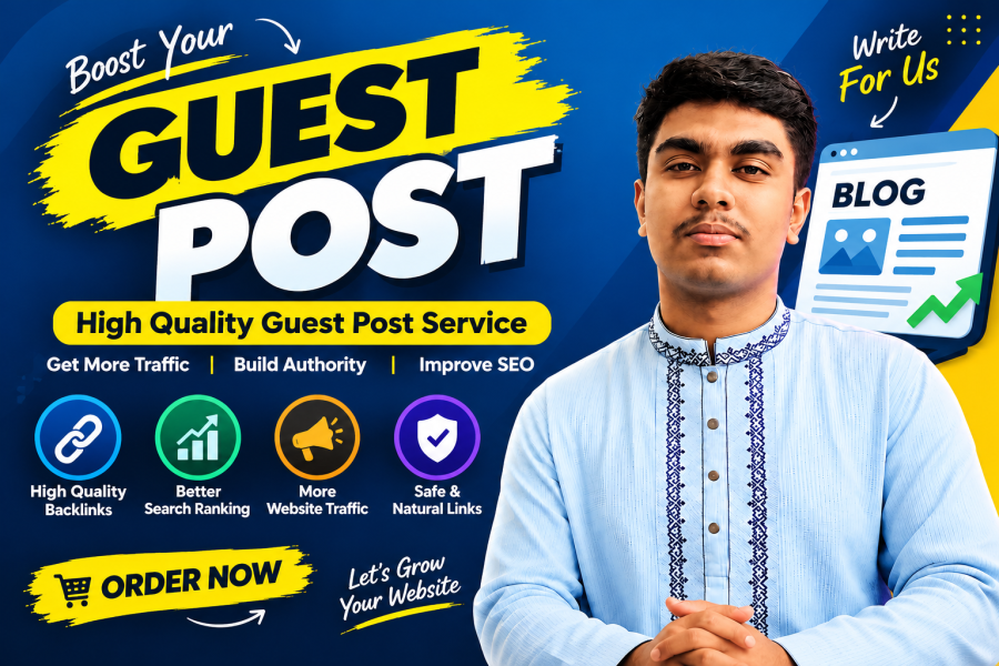 I will provide high quality guest post backlinks to improve your website SEO