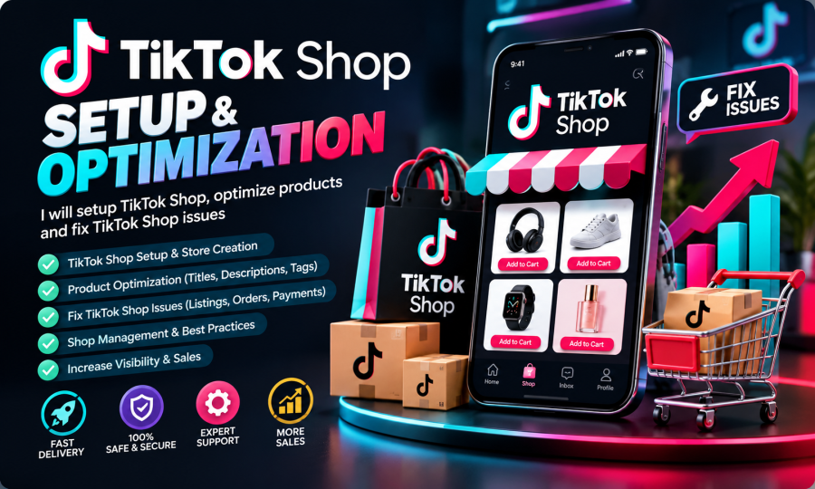 I will setup TikTok Shop, optimize products and fix TikTok Shop issues