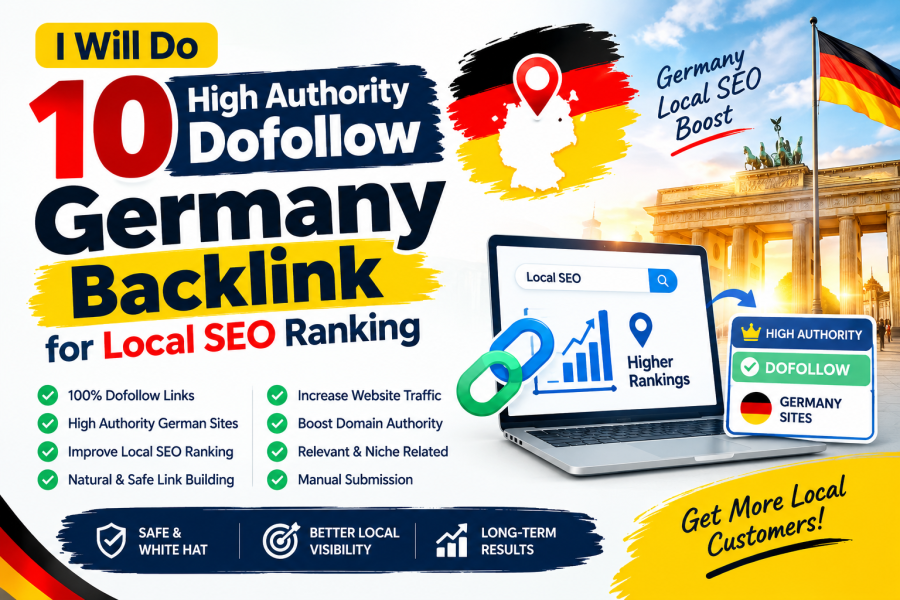 I will do 10 high authority dofollow germany backlink for local SEO ranking