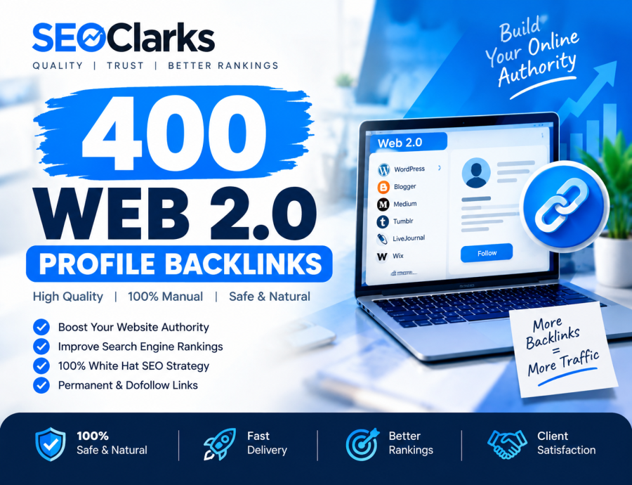 I Will Provide 400 Authority Web 2.0 Profile Backlinks Manually