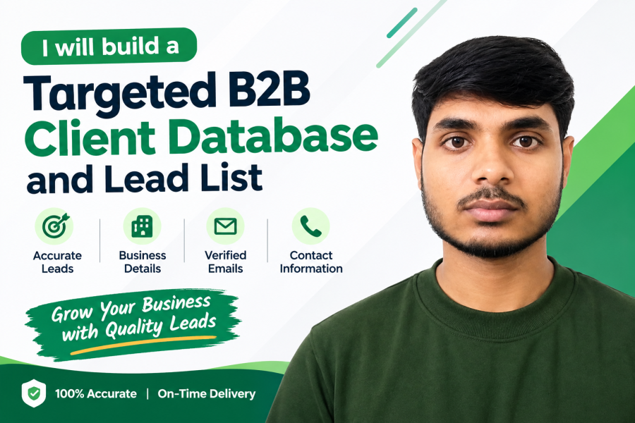 I will build a targeted B2B client database and lead list