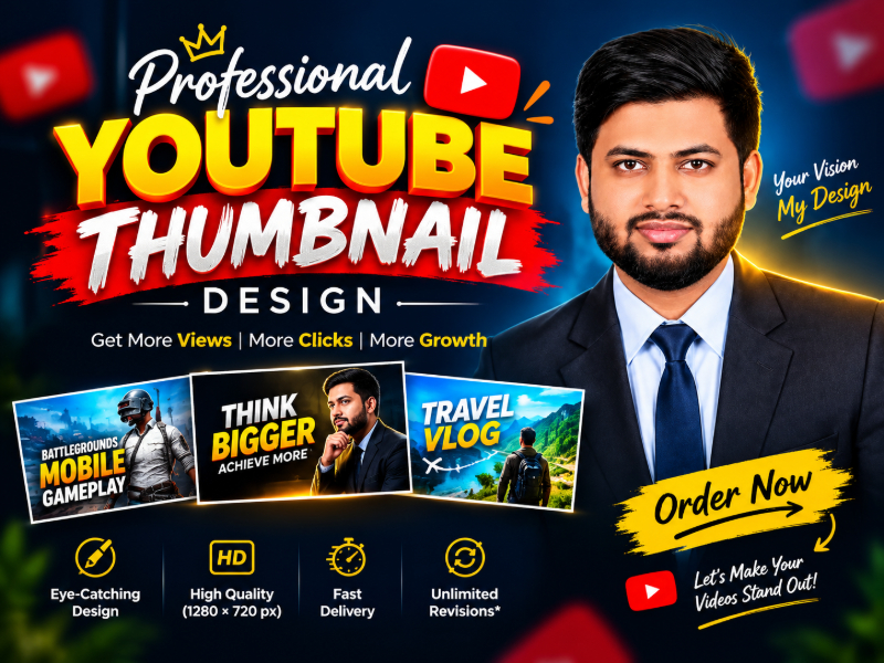 I will design eye-catching professional YouTube thumbnails
