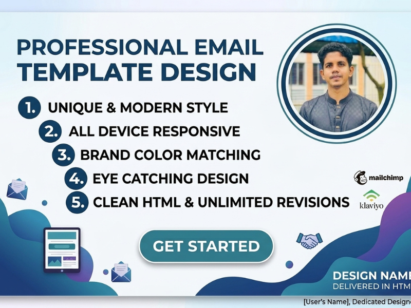 I Will Design Professional Responsive HTML Email Template for Mailchimp & Klaviyo