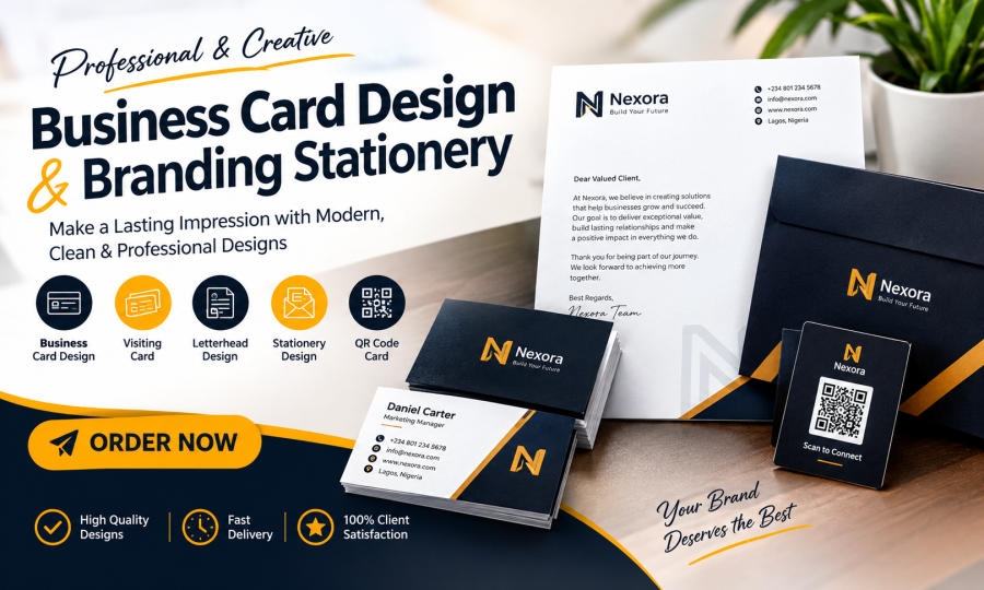 i will do business card desgin visiting card stationery logo letterhead design qr code card 