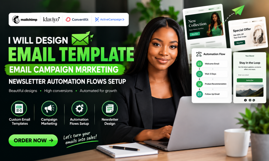 i will design email template campaign email automation marketing newsletter klayivo flows setup
