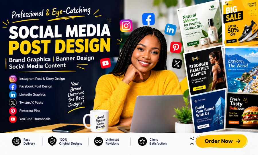i will do social media post design brand graphics banner design social media content