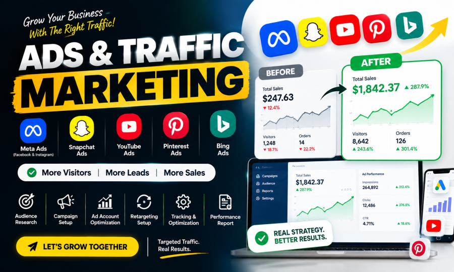 I will do social media ecommerce snapchat pinterest bing ads ig f meta ads campaign