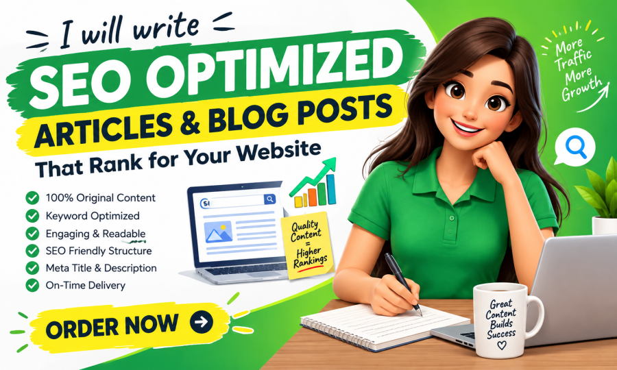 I will write SEO optimized articles and blog posts that rank for your website