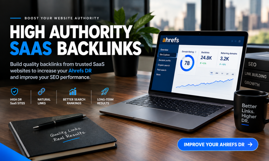 I will build high authority SaaS backlinks to improve Ahrefs DR and SEO