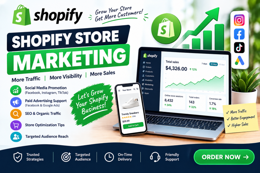 I Will Promote Your Shopify Store to Help Increase Traffic and Sales