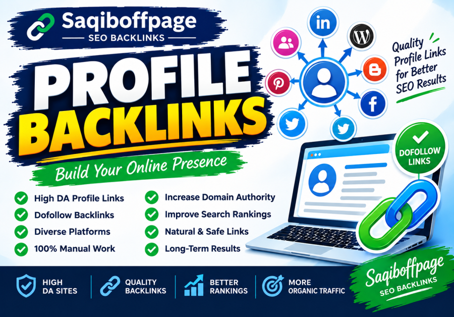 100 Profile Backlinks DA 50+ High Authority SEO Links