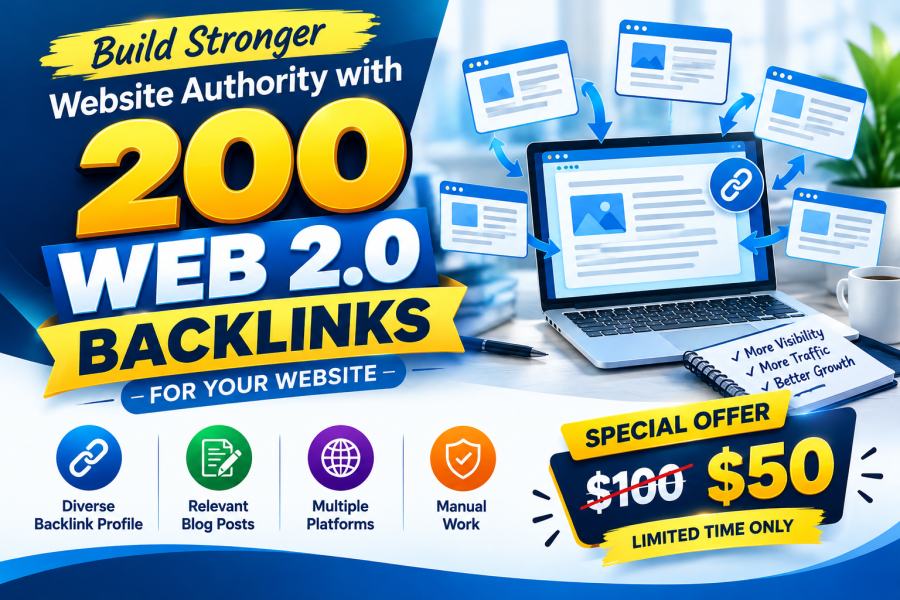 I will create 200 Web 2.0 backlinks
