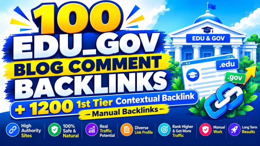 100 EDU GOV Blog Comment Backlinks + 1200 Contextual Tier 1 Links
