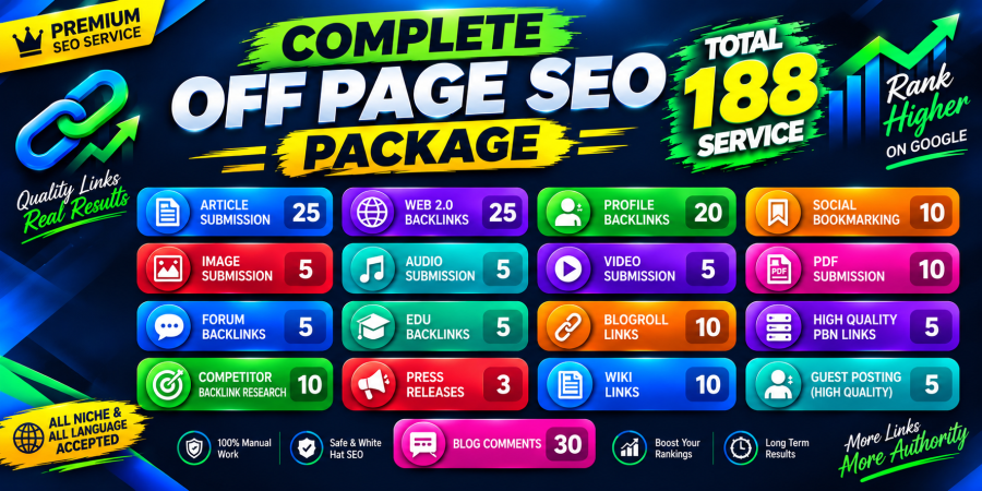 Complete Website Booster | Build 188 Powerful Off Page SEO Backlinks to Strengthen Website Authority