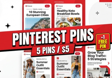 I will create 100 professional Pinterest pins for 10 boards