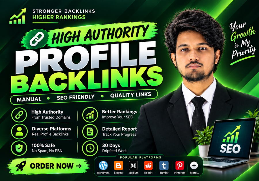 I will build high authority manual profile backlinks for SEO 