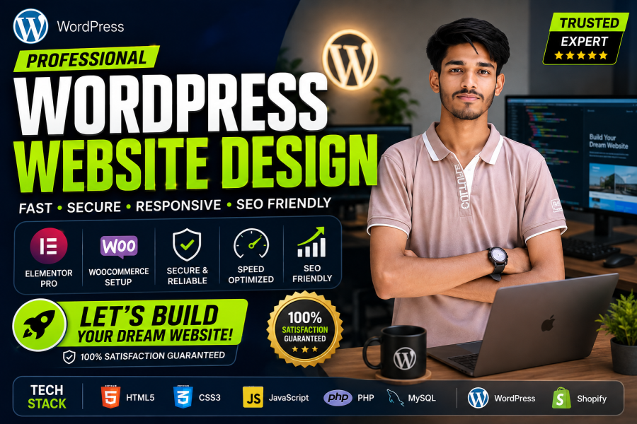 I will design a professional WordPress website and blog