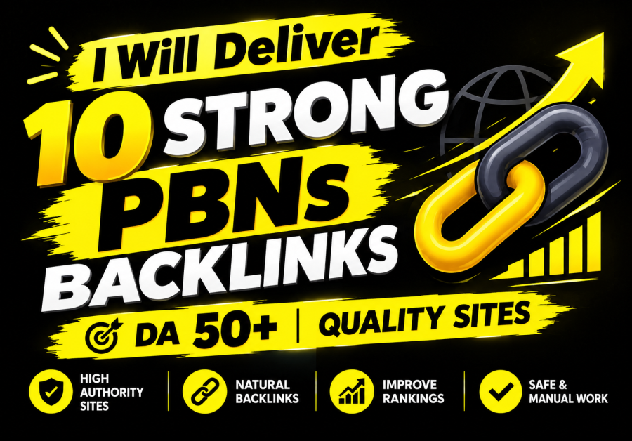I Will Deliver 10 Strong PBNs Backlinks DA 50+ Quality Sites