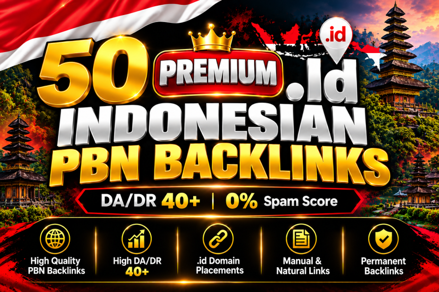 50 Premium. id Indonesian PBN Backlinks DA/DR40+