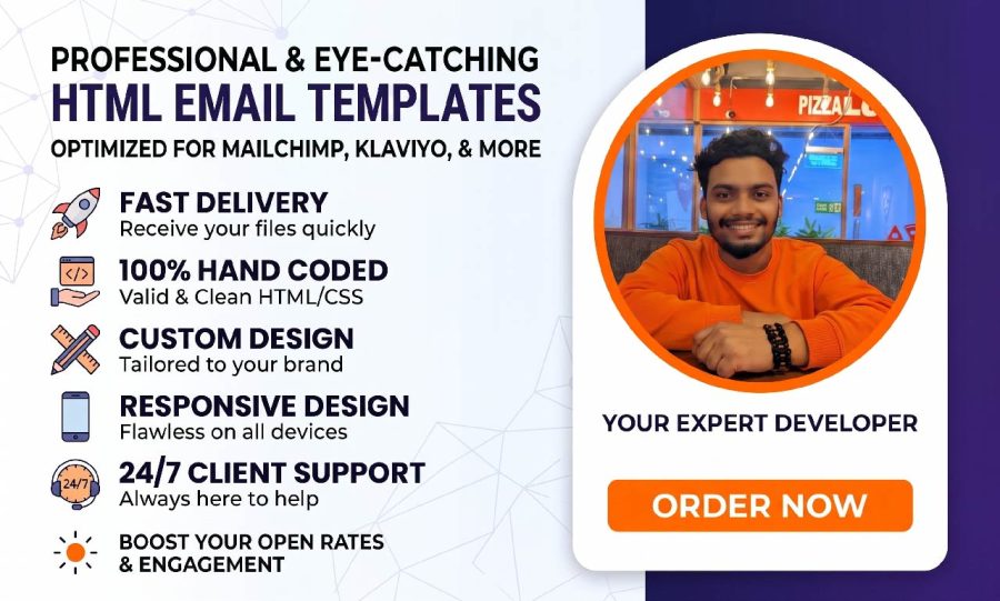 I will build a custom, responsive HTML email and newsletter design