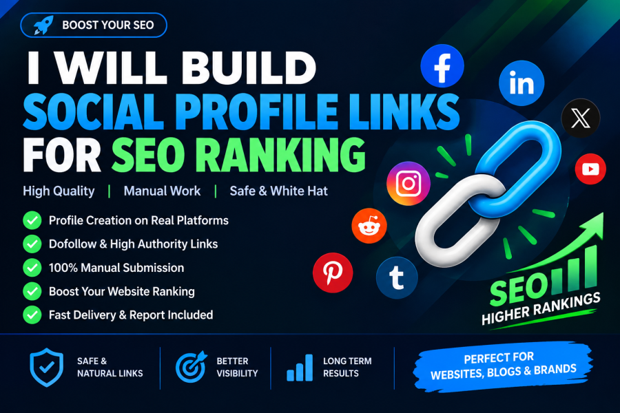 i will build soical profile links for seo ranking