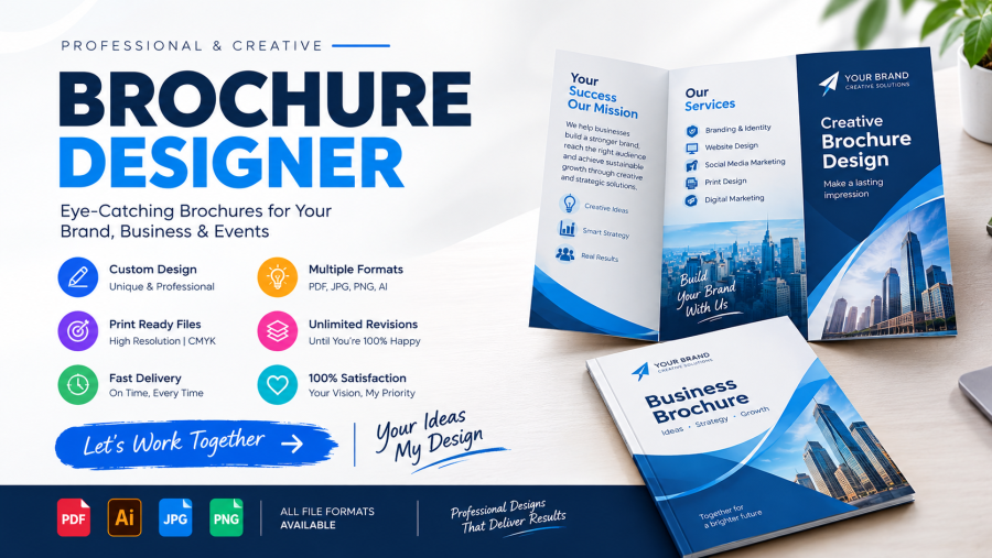 Create Professional Brochure With Me & Grow Your Business Rapidly