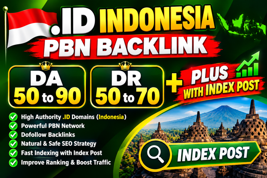 build 145 .ID Indonesia PBN backlinks DA50-90 DR50-70 with index post