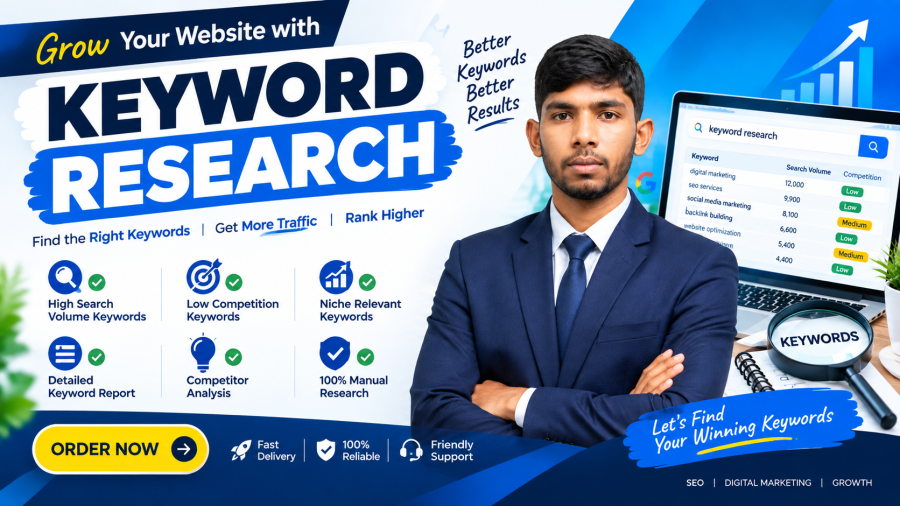 I will do professional Keyword Research with MSV,CPC,DA<50,KD-50 ,Intent ,On-page difficulty, Off-pa
