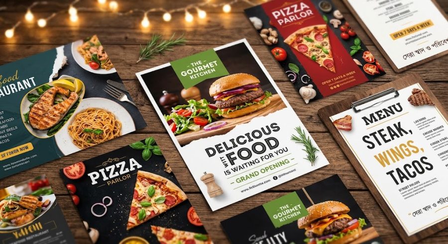I will design a professional restaurant flyer and menu within 24 hours