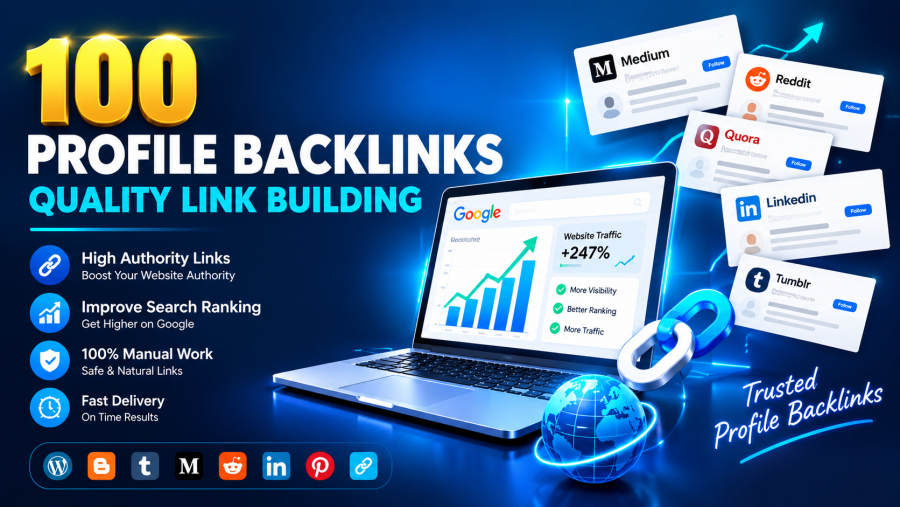 I Will Create 100 Niche Relevant Profile Links For Your Website