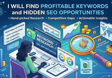 I will find profitable keywords and hidden SEO opportunities 