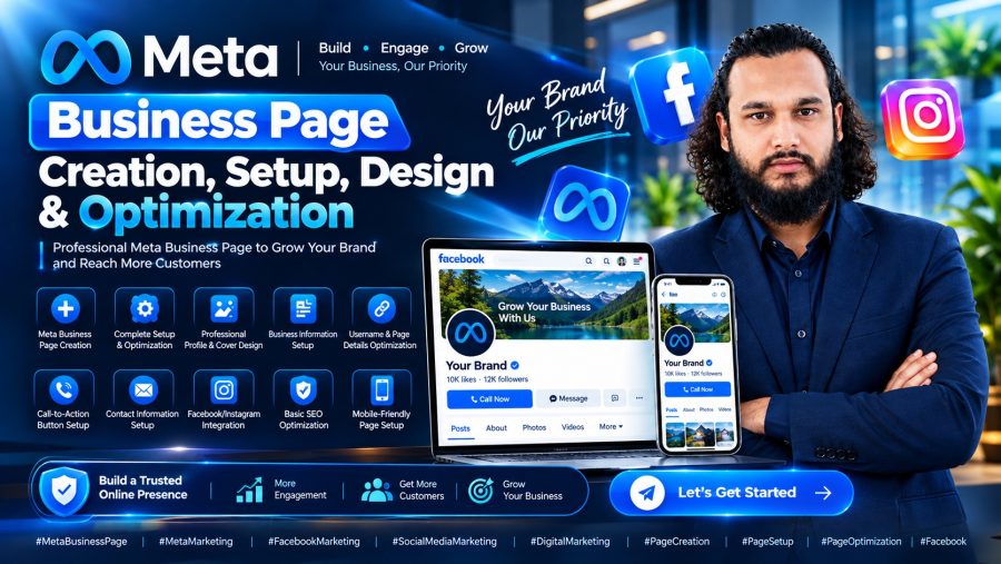 This Gig meta Business Page Creation, Setup, Design & Optimization 