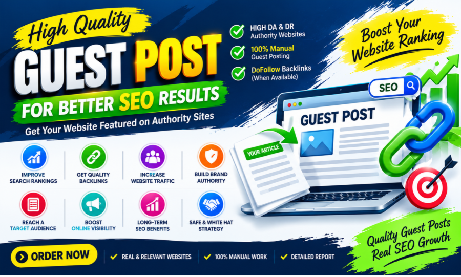 I will publish high quality guest posts with dofollow backlinks on real blogs