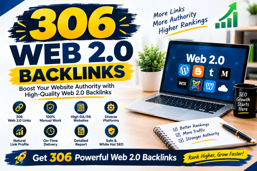 I Will Create 306 Web 2.0 Backlinks OFF PAGE SEO Backlinks with high DA