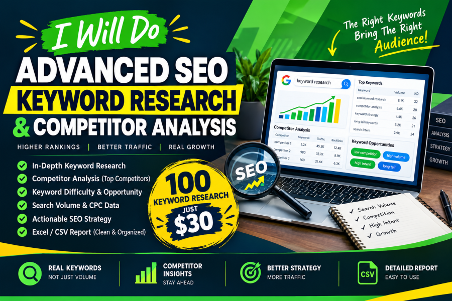 I Will Do Expert SEO Keyword Research, Competitor Analysis & Keyword Strategy