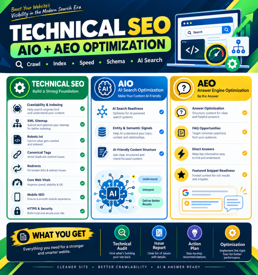 I Will Do Technical SEO Audit, AIO & AEO Optimization for Your Website