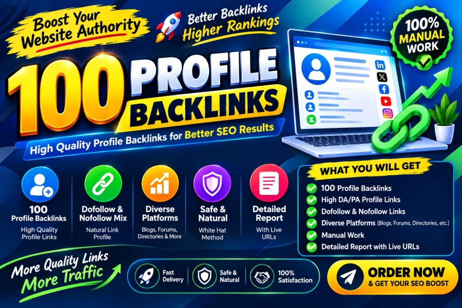 I Will Build 100 SEO Friendly Profile Links to Boost Your Online Presence