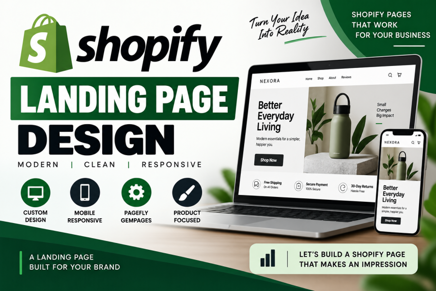 I will design a Shopify landing page for your product