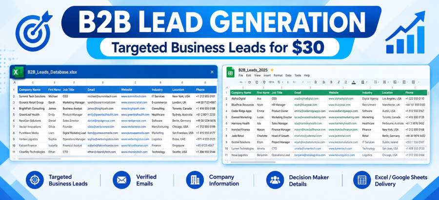 I Will Create a Targeted B2B Lead List for Your Business Growth