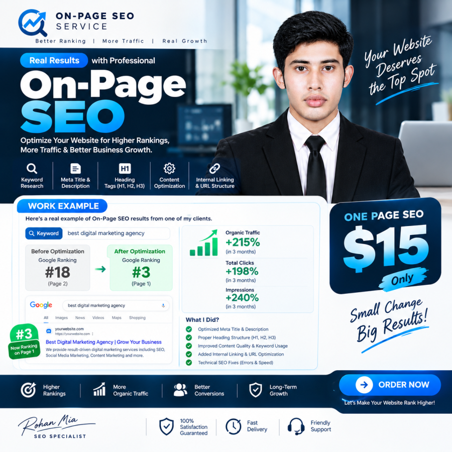 I Will Do Professional On Page SEO Optimization, SEO Audit & Website Optimization