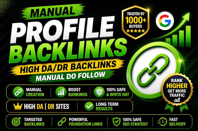 I Will Create 100+ High DA DR Manual Profile Backlinks for SEO .