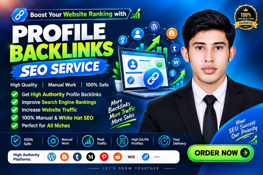 I Will Create 100+ High DA DR Manual Profile Backlinks for SEO .