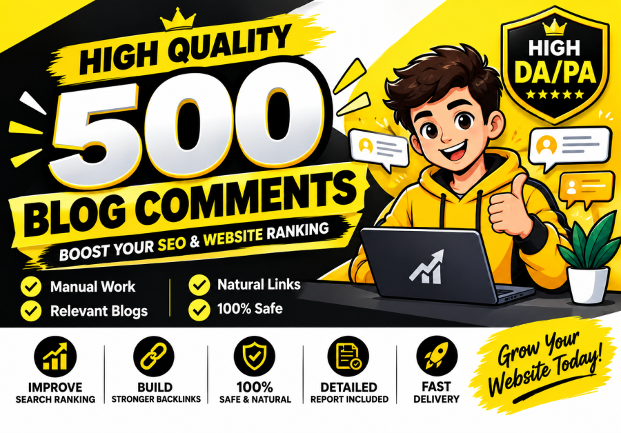 I will build 500 blog comments backlinks With High DA/PA SEO Strategy