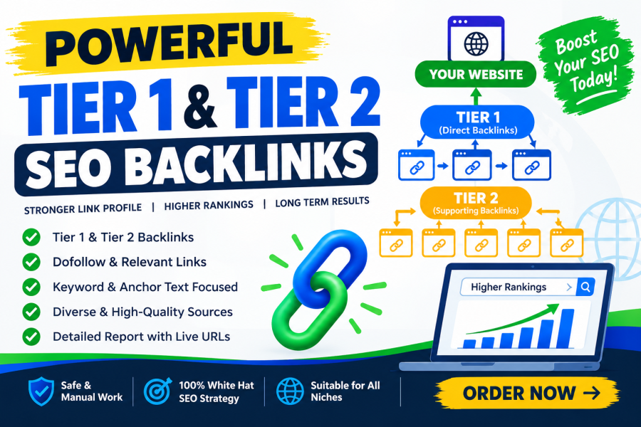 I Will Create Powerful Tier 1 and Tier 2 SEO Backlinks for Your Website