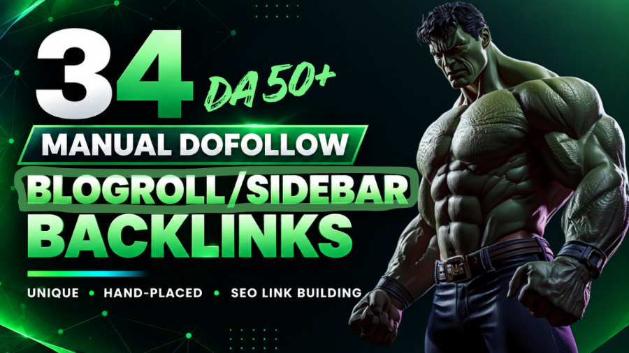 DA 50+ Manual PBN 34 Blogroll Sidebar Unique dofollow backlinks