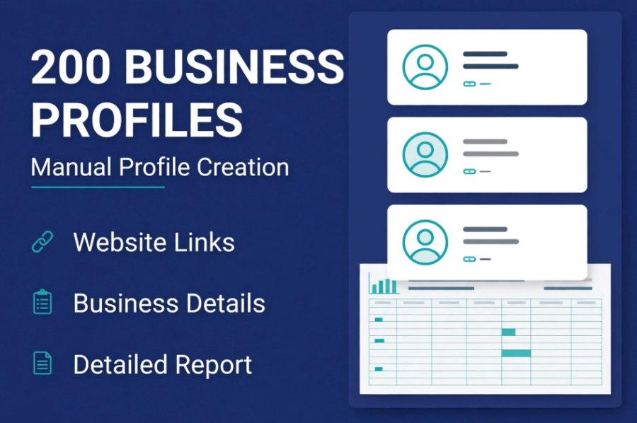 I will manually create 200 business profiles with website links
