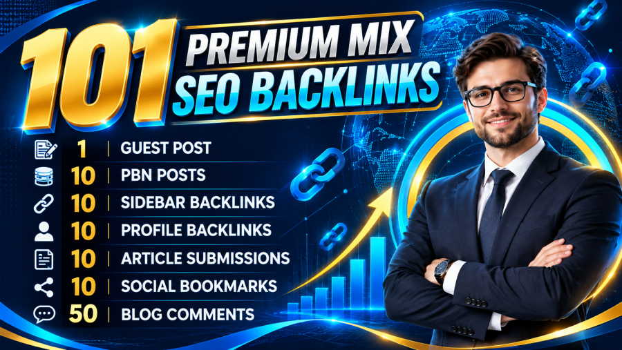 SkyRocket Your Website with 101 Premium Quality Mix SEO Backlinks Package 
